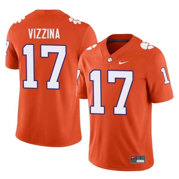 Christopher Vizzina Clemson Tigers #17 Orange Jersey Football Jersey Adult Men's Sizes
