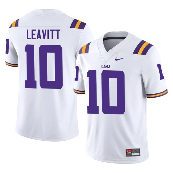 Sam Leavitt LSU Tigers #10 White Football Jersey Adult Men's Sizes