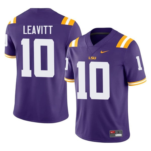 Sam Leavitt LSU Tigers #10 Purple Football Jersey Adult Men's Sizes