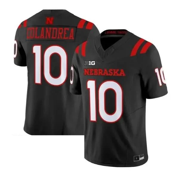 Anthony Colandrea Nebraska Cornhuskers #10 Black Jersey Football Jersey Adult Men's Sizes
