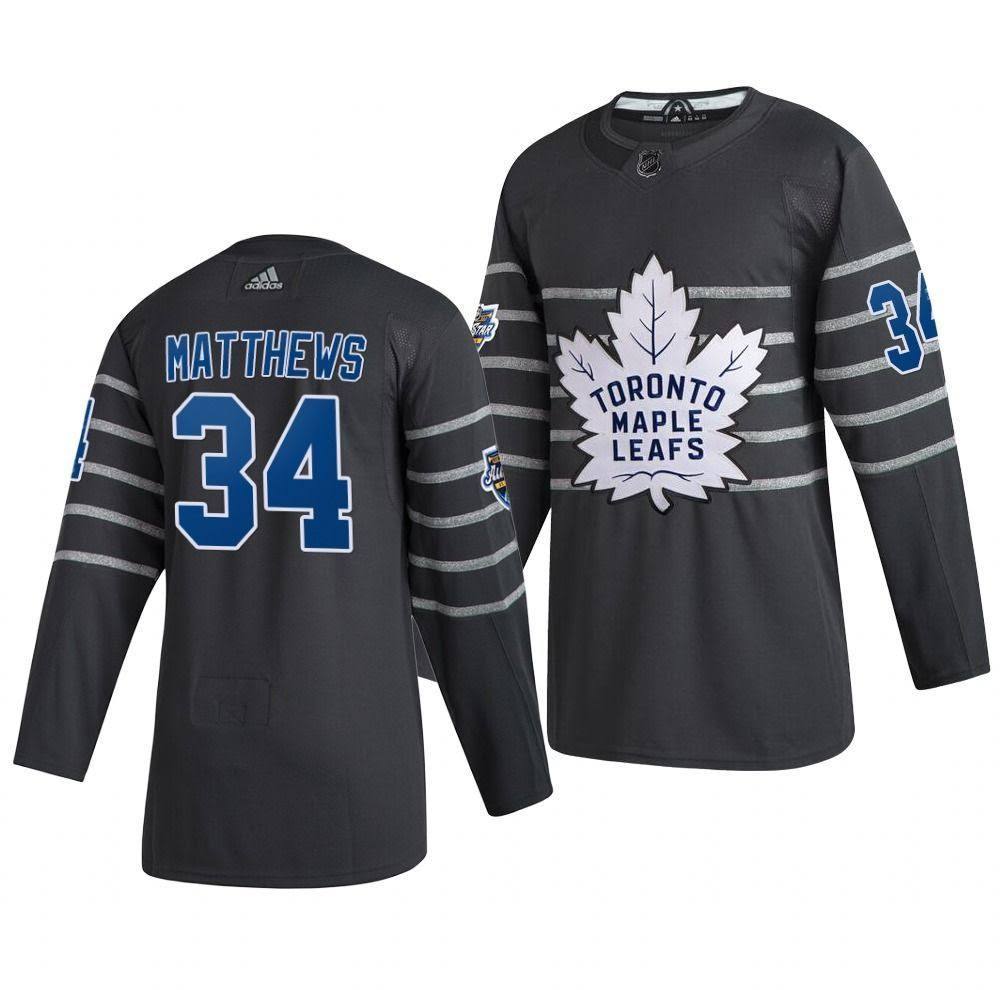Auston Matthews Toronto Maple Leafs #34 Gray & White Hockey Jersey Adult Men's Sizes