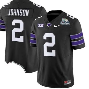 Avery Johnson Kansas State Wildcats #2 Black Jersey Football Jersey Adult Men's Sizes