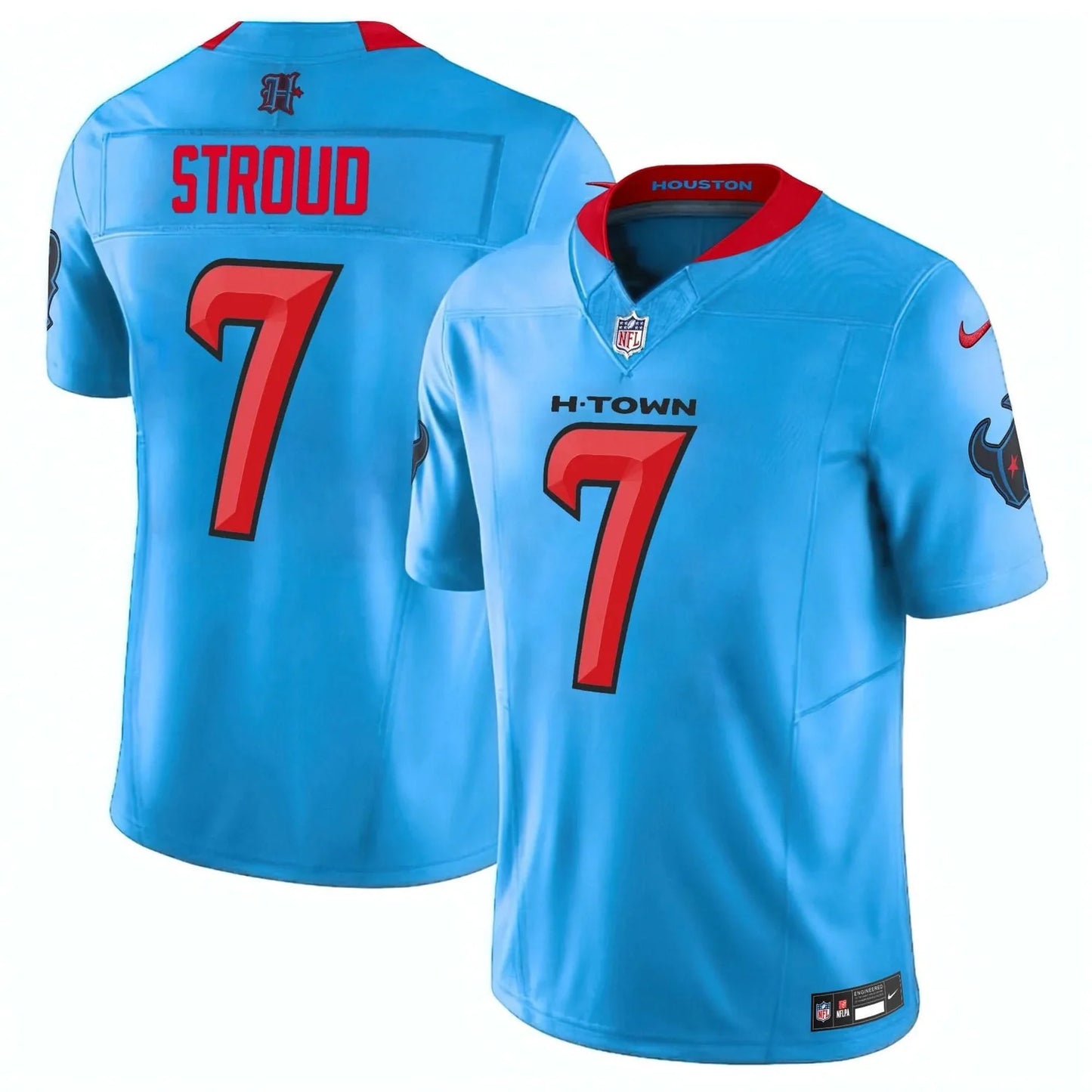 CJ Stroud Houston Texans #7 H Town Blue Football Jersey Adult Men's Sizes