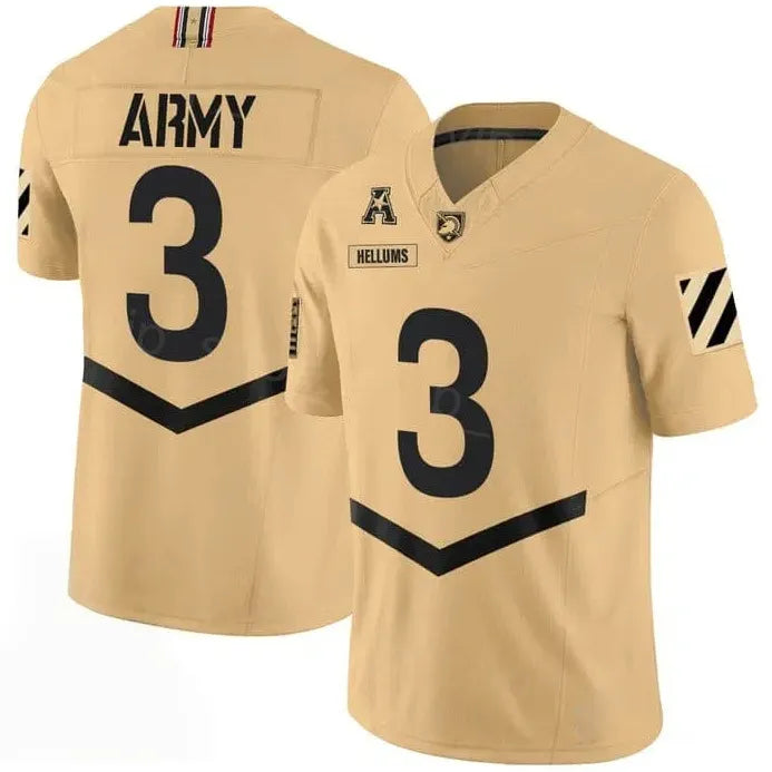 Cale Hellums #3 Army Black Knights Gold Football Jersey Adult Men's Sizes