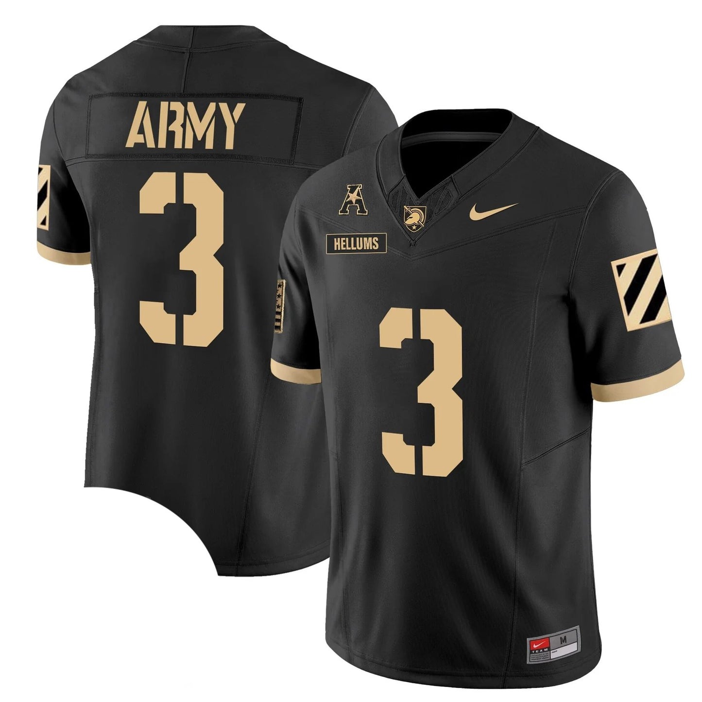 Cale Hellums #3 Army Black Knights Black Football Jersey Adult Men's Sizes