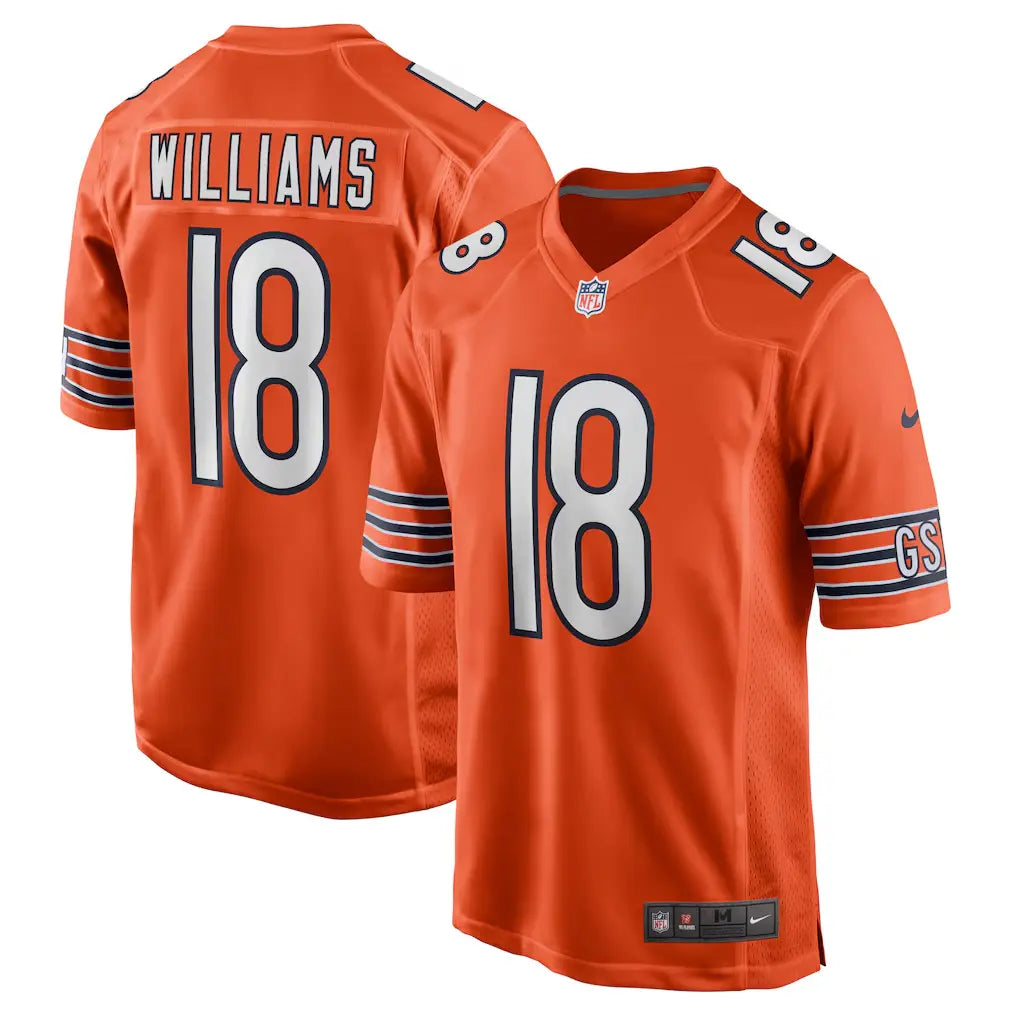 Caleb Williams Chicago Bears #18 Orange Football Jersey Adult Men's Sizes