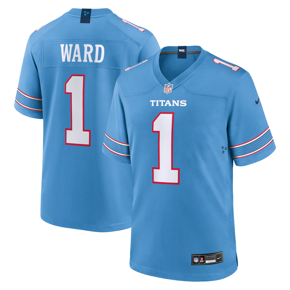 Cameron Ward Tennessee Titans #1 Light Blue Football Jersey Adult Men's Sizes