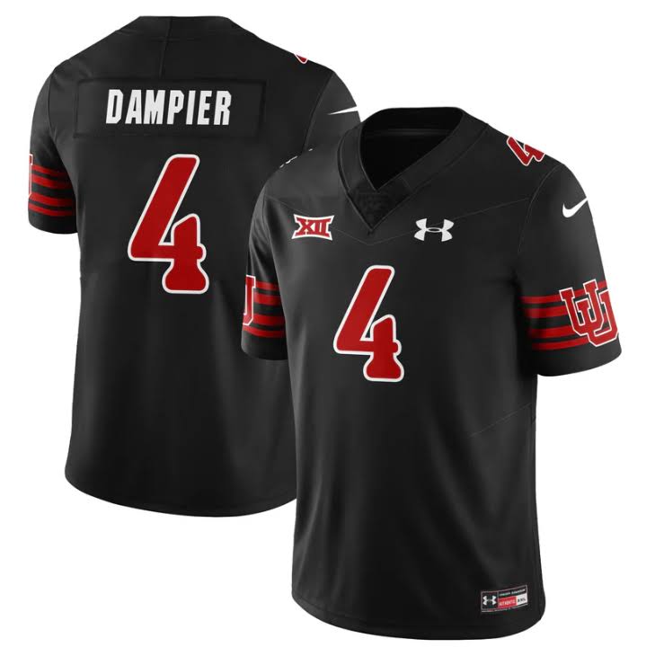 Devon Dampier Utah Utes #4 Black Football Jersey Adult Men's Size