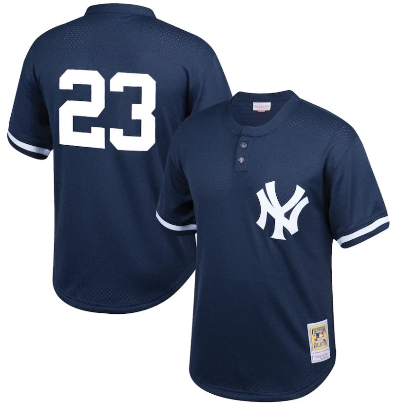 Don Mattingly #23 New York Yankees Blue Mesh Baseball Jersey Adult Men's Sizes