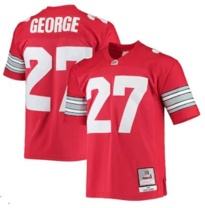 Eddie George Ohio State Buckeyes Red Football Jersey Adult Men's Sizes