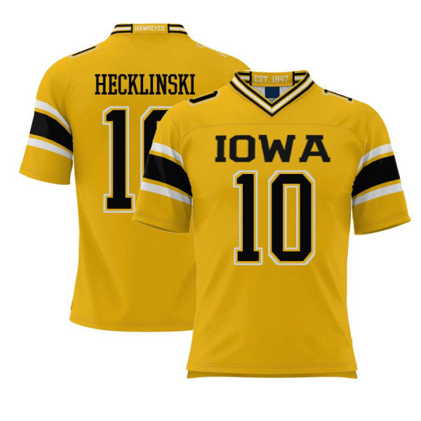Jeremy Hecklinski Iowa Hawkeyes #10 Gold Football Jersey Adult Men's Size