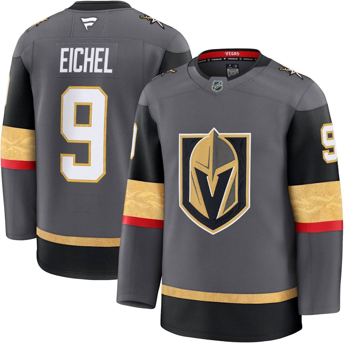 Jack Eichel Vegas Golden Knights #9 Gray Hockey Jersey Adult Men's Sizes (Copy)