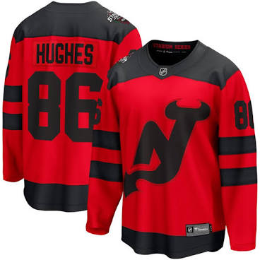 Jack Hughes New Jersey Devils #86 Red & Black Hockey Jersey Adult Men's Sizes