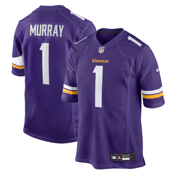 Kyler Murray Minnesota Vikings #1 Purple Football Jersey Adult Men's Sizes