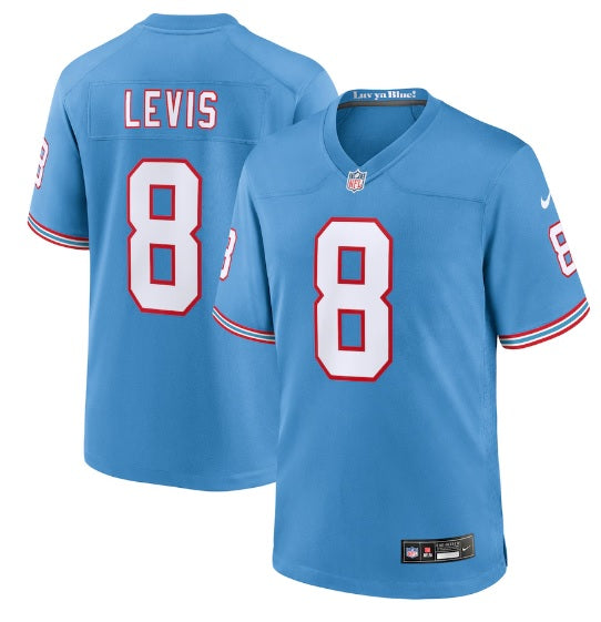 Will Levis #8 Tennessee Titans Baby Blue Football Jersey Adult Men's Sizes