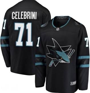 Macklin Celebrini San Jose Sharks #71 Black & Teal Retro Hockey Jersey Adult Men's Sizes