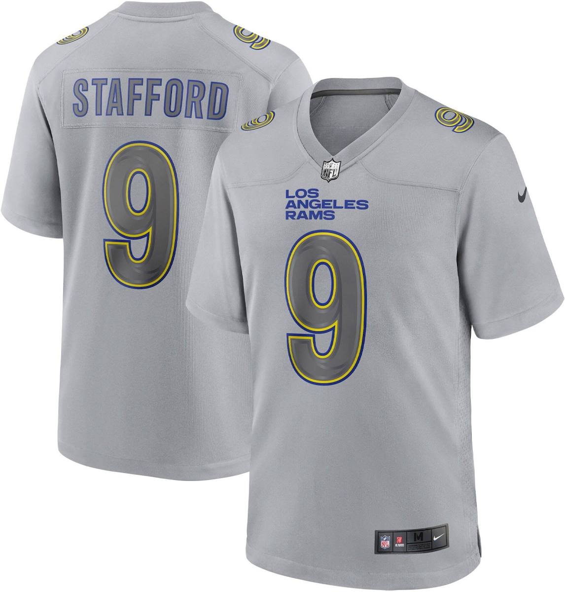 Matthew Stafford Los Angelas Rams #9 Gray Football Jersey Adult Men's Sizes