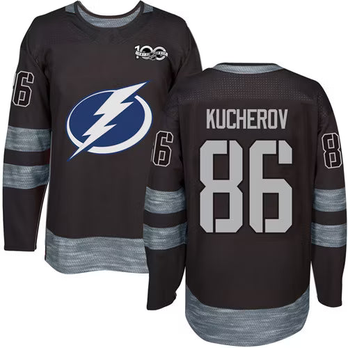 Nikita Kucherov Tampa Bay Lightning #86 Gray, Black & Royal Blue Hockey Jersey Adult Men's Sizes