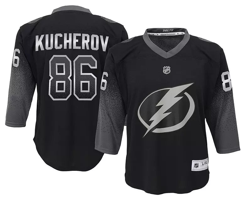 Nikita Kucherov Tampa Bay Lightning #86 Siver & Black Hockey Jersey Adult Men's Sizes