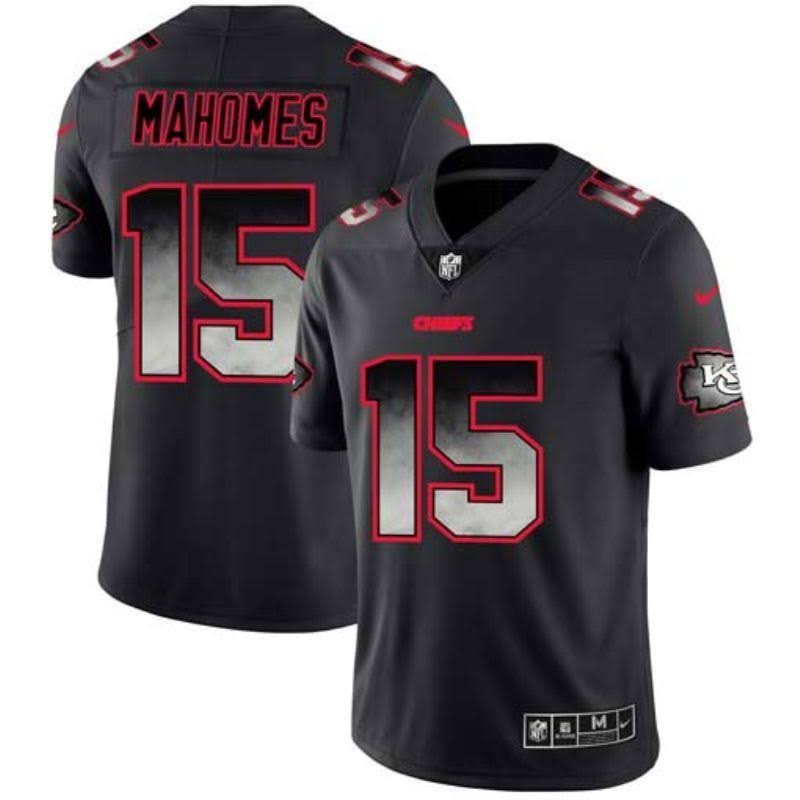 Patrick Mahomes Kansas City Chiefs #15 Smoke Vapor Black Untouchable Football Jersey Adult Men's Sizes