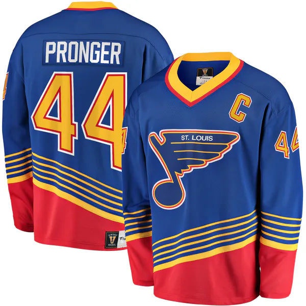 Robert Thomas St. Louis Blues #18 Red & Royal Blue Hockey Jersey Adult Men's Sizes