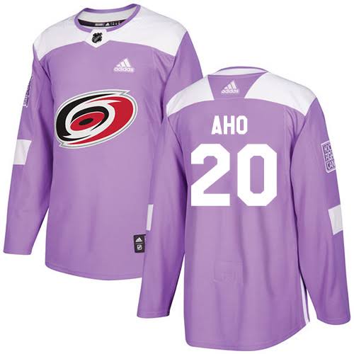 Sebastian Aho Carolina Hurricanes #20 Purple Hockey Jersey Adult Men's Sizes