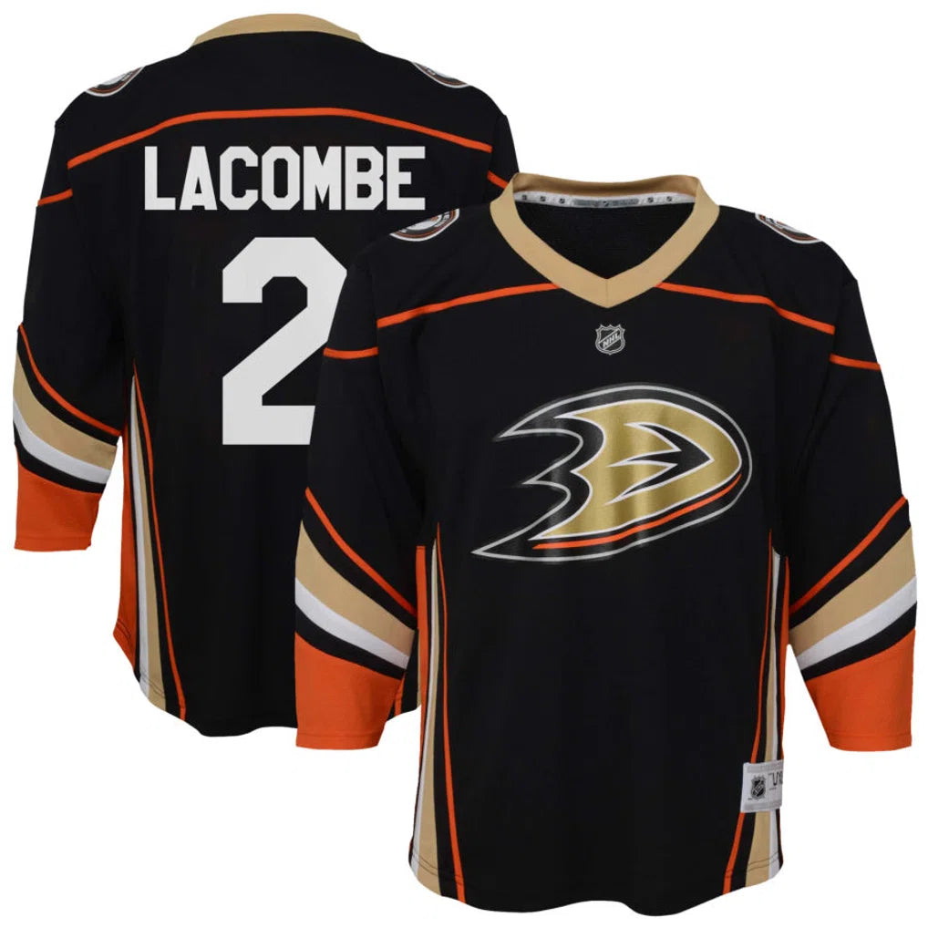 Jackson LaCombe Anaheim Ducks #2 Black Hockey Jersey Adult Men's Sizes