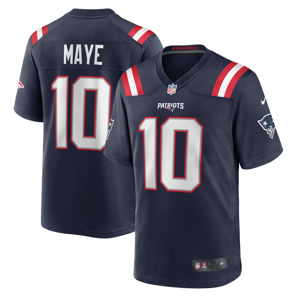 Drake Maye New England Patriots #10 Navy Blue Football Jersey Adult Men's Sizes