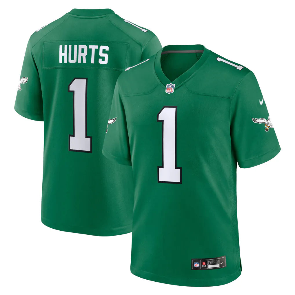 Jalen Hurts Philadelphia Eagles # 1 Green Football Jersey Adult Men's Sizes