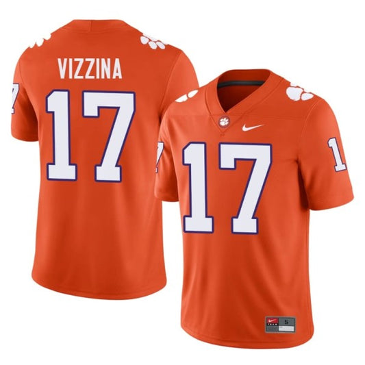 Christopher Vizzina Clemson Tigers #17 Orange Jersey Football Jersey Adult Men's Sizes