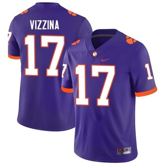 Christopher Vizzina Clemson Tigers #17 Purple Jersey Football Jersey Adult Men's Sizes