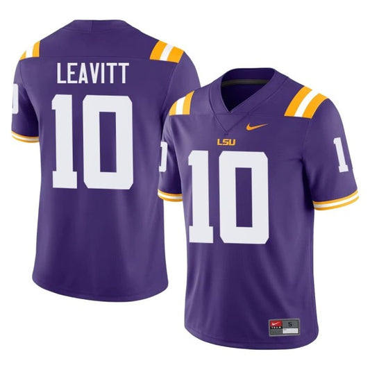 Sam Leavitt LSU Tigers #10 Purple Football Jersey Adult Men's Sizes