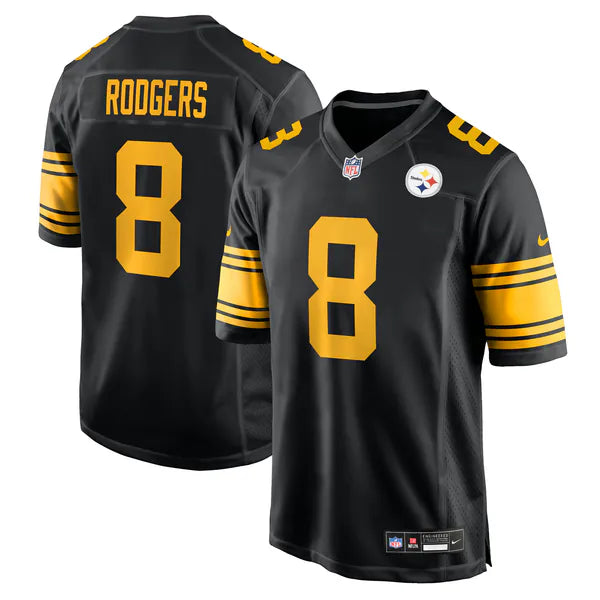 Aaron Rodgers Pittsburg Steelers #8 Black Football Jersey Adult Men's Sizes