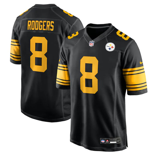 Aaron Rodgers Pittsburg Steelers #8 Black Football Jersey Adult Men's Sizes