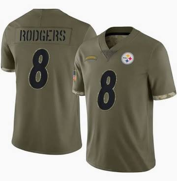 Aaron Rodgers Pittsburg Steelers #8 Salute To Service Limited Olive Football Jersey Adult Men's Sizes