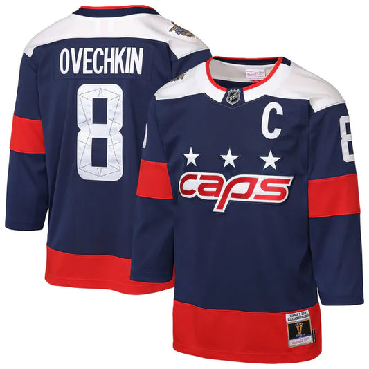 Alexander Ovechkin Washington Capitals #8 Navy Blue,Red & White Hockey Jersey Adult Men's Sizes (Copy)