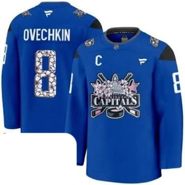 Alexander Ovechkin Washington Capitals #8 Royal Blue Hockey Jersey Adult Men's Sizes