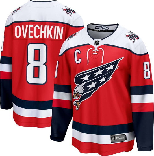 Alexander Ovechkin Washington Capitals #8 White,Red & Navy Blue Hockey Jersey Adult Men's Sizes