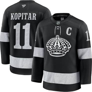 Anze Kopitar Los Angeles Kings #11 Silver & Black Hockey Jersey Adult Men's Sizes