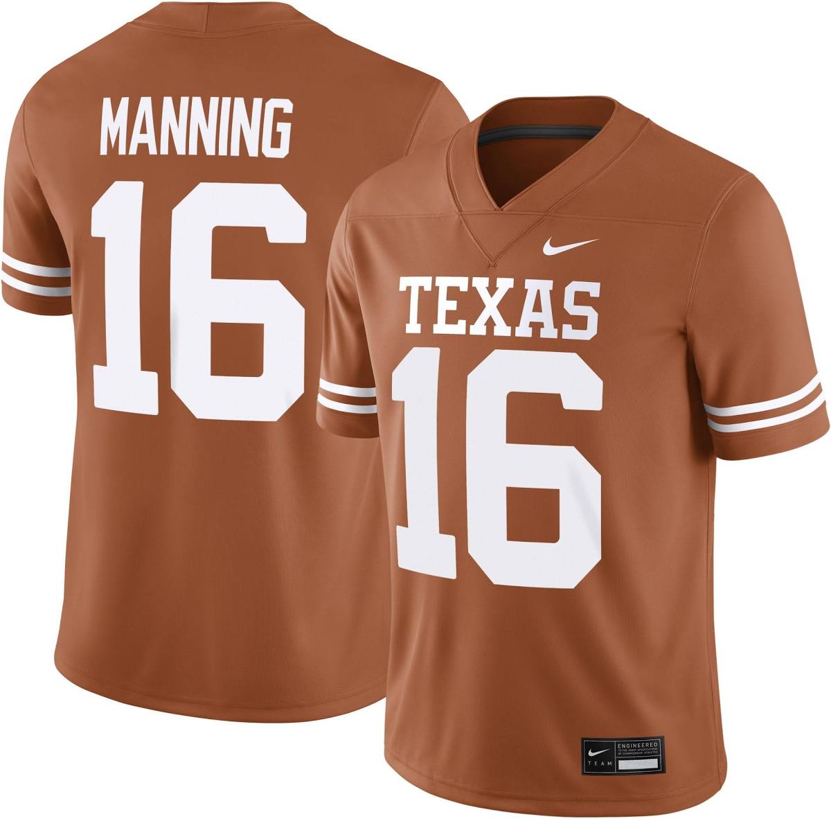 Arch Manning Texas Longhorns #16 Burnt Orange Football Jersey Adult Men's Sizes
