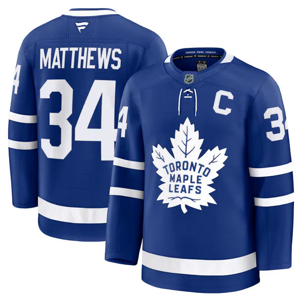 Auston Matthews Toronto Maple Leafs #34 Blue & White Hockey Jersey Adult Men's Sizes