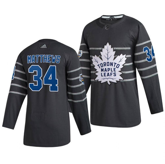 Auston Matthews Toronto Maple Leafs #34 Gray & White Hockey Jersey Adult Men's Sizes