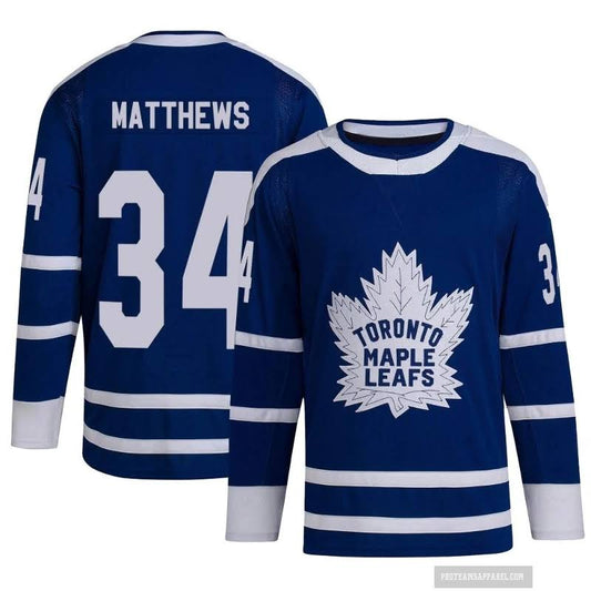Auston Matthews Toronto Maple Leafs #34 Royal Blue & White Hockey Jersey Adult Men's Sizes