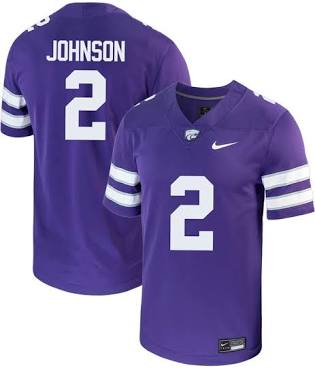 Avery Johnson Kansas State Wildcats #2 Purple Jersey Football Jersey Adult Men's Sizes