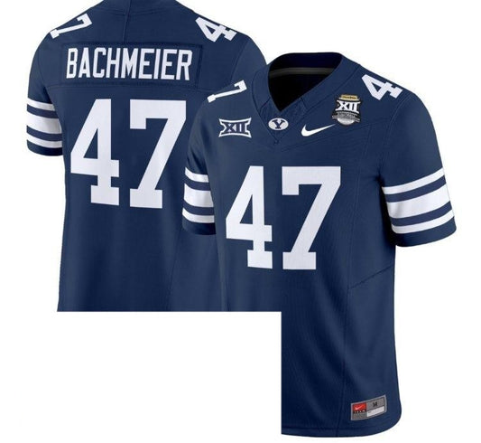 Bear Bachmeier BYU Cougars #47 Navy Blue Jersey Football Jersey Adult Men's Sizes