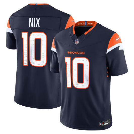 Bo Nix Denver Broncos #10 Navy Blue Football Jersey Adult Men's Sizes