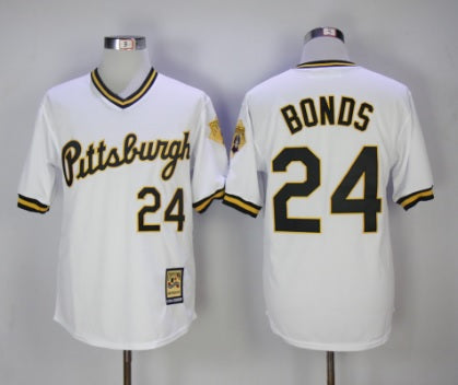 Barry Bonds #24 Pittsburgh Pirates White Pull-Over Baseball Jersey Adult Men's Sizes