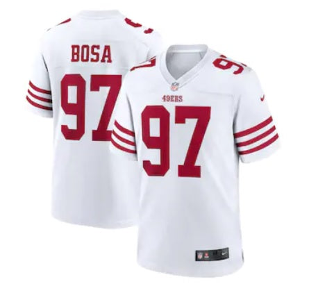 Nick Bosa Scarlet San Francisco 49ers White Home Football Jersey Men's Sizes