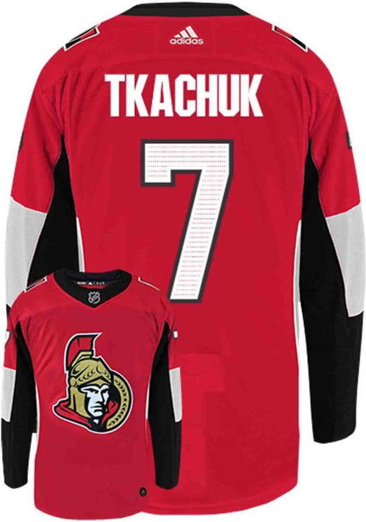 Brady Tkachuk Ottawa Senators #7 Red & White Hockey Jersey Adult Men's Sizes