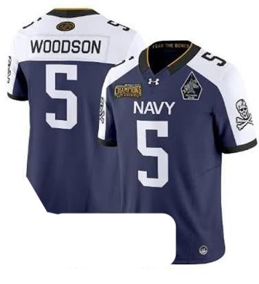 Braxton Woodson #5 Navy College Football Navy Blue Jersey Adult Men's Sizes